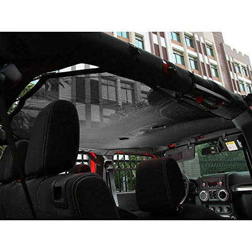 Sun Shade Bimini Top for Jeep Wrangler JK JKU Unlimited (2007-2018) - UV Protection Convertible Soft Top Cover for 4-Door Models - Perfect for Beach, Off-Road & Summer Driving