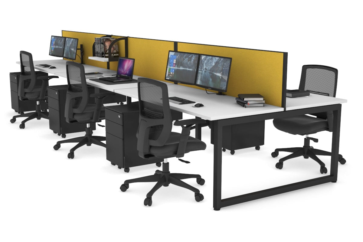 Quadro Loop Legs 6-Person Office Workstation Desk [1800L x 700W] - Modern Collaborative Workspace Solution for Team Projects & Open Office Layouts