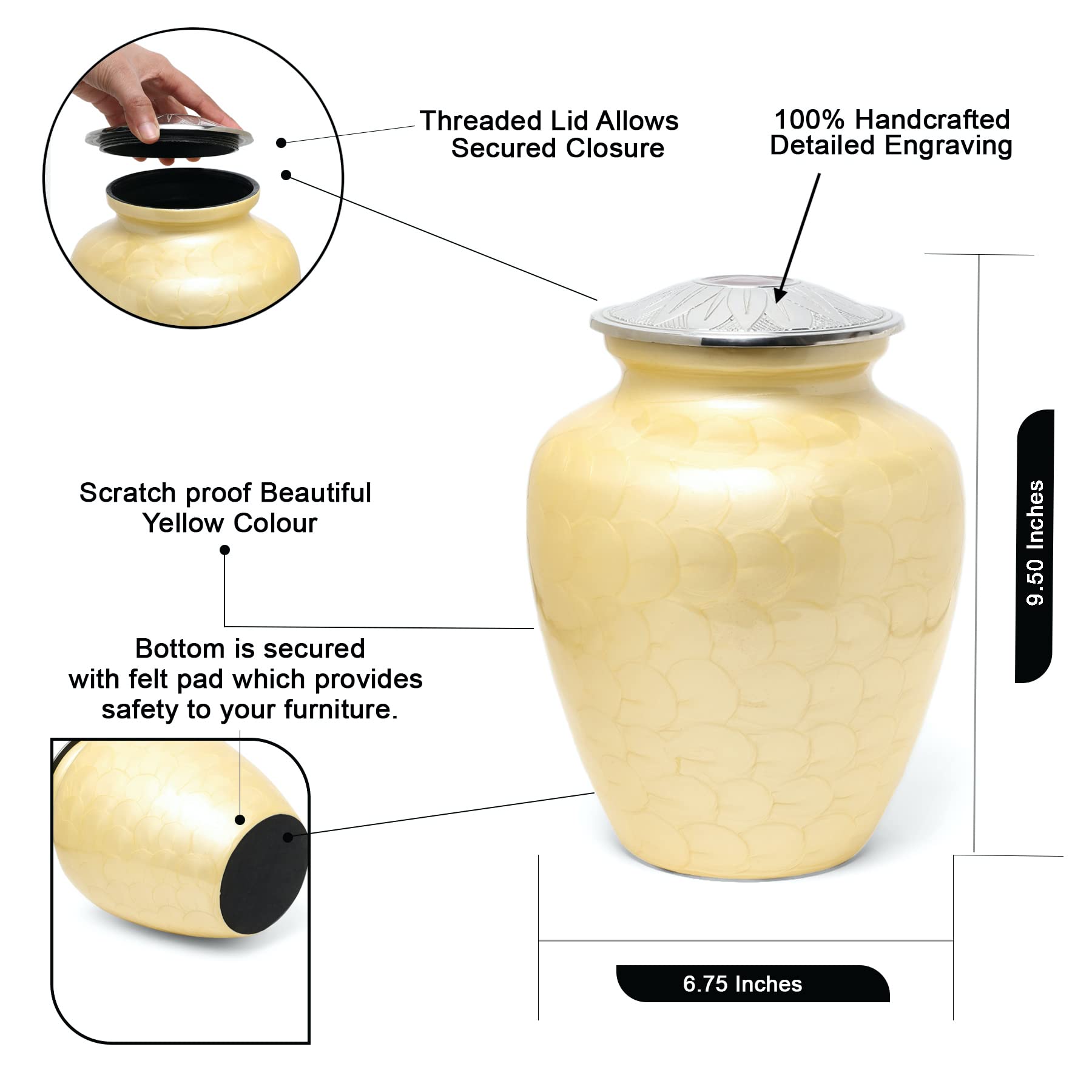 Premium Cremation Urns for Human Ashes - Adult Male & Female Memorial Urns with Sunflower Design | Large Urn, Small Keepsake Urn, Heart Urn, Display Stand & Velvet Carry Bags Set | Perfect for Funeral Services, Memorial Displays & Home Remembrance Ceremonies