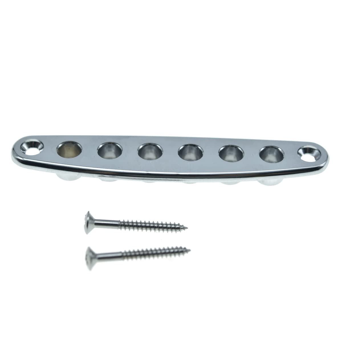 Dopro Chrome Electric Guitar Bridge String Thru Body Ferrule Plate - Guitar String Ferrules & Bushing Plate for Enhanced Sustain & Tuning Stability - Perfect for DIY Guitar Repair & Upgrades