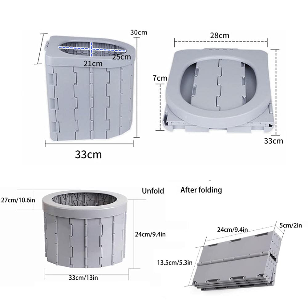 Portable Folding Toilet for Camping, Travel & Hiking - Lightweight Plastic Commode with Bucket for Outdoor, Boat & Beach Use - Ideal for Long Trips & Emergency Situations
