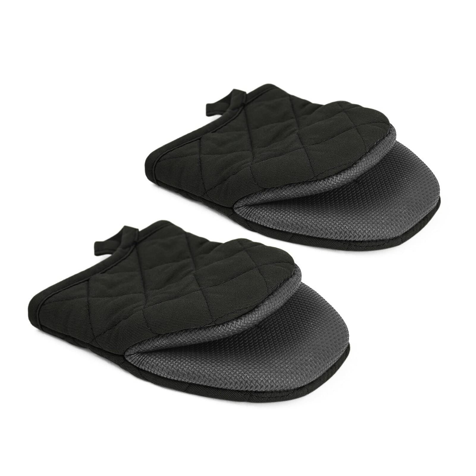 Heat Resistant Oven Gloves - 1 Pair Thermal Insulated BBQ Grill Gloves with Lanyard, Cotton Kitchen Mitts for Baking, Cooking & Outdoor Grilling