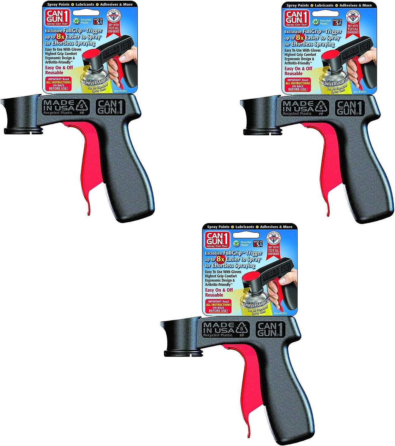 Premium Can-Gun1 Aerosol Spray Tool (3 Pack) - Heavy Duty Can Opener for Paint, Lubricants & Adhesives - Perfect for DIY, Automotive & Home Improvement Projects
