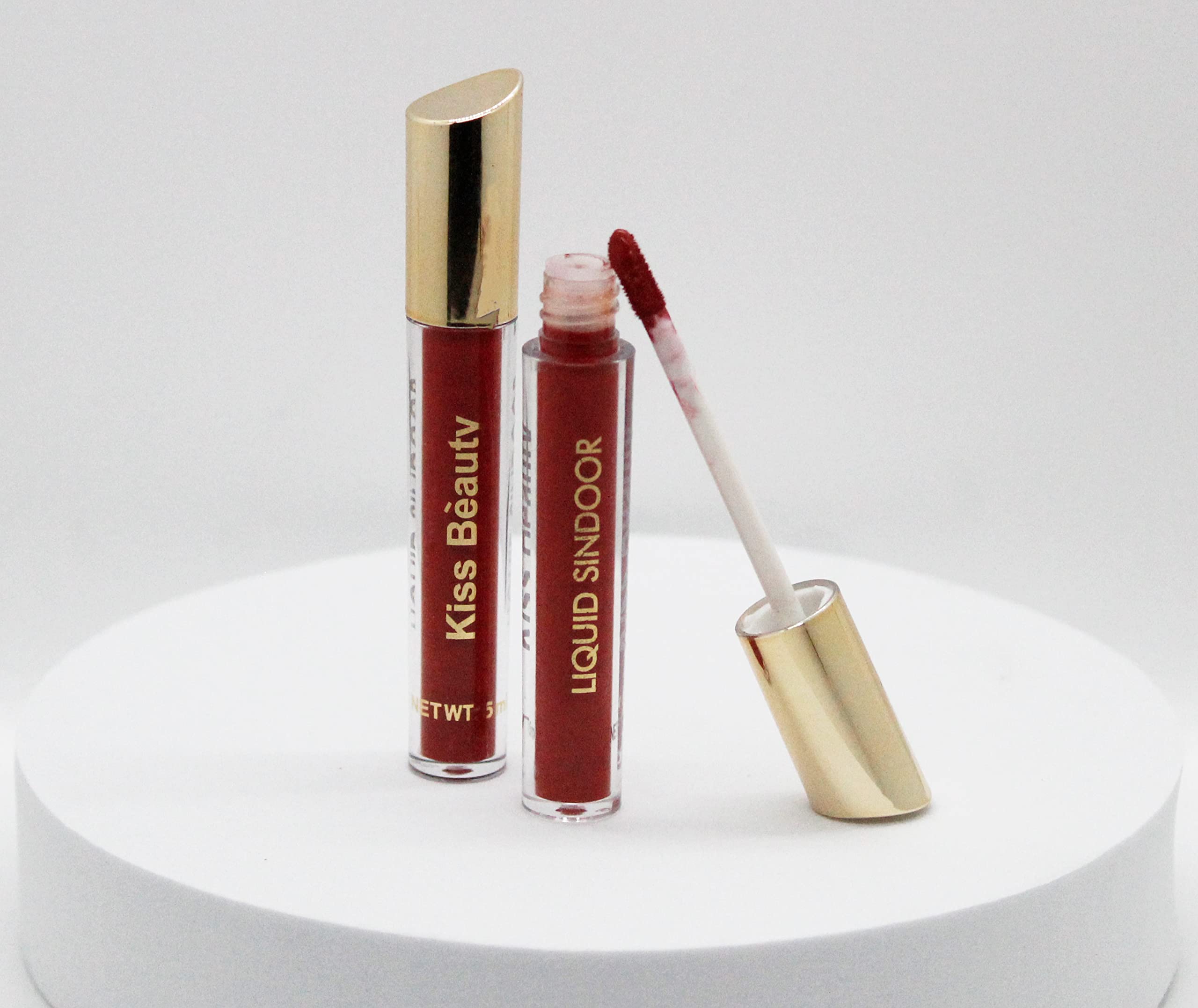 Kiss Beauty Mahogany Liquid Sindoor with Sponge-Tip Applicator - Long Lasting Hindu Forehead Marking for Pujas & Weddings