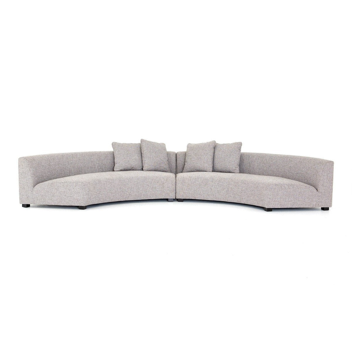 Anwen Sectional Sofa Set - 2 Piece Modern L-Shaped Couch in Astor Ink Fabric for Living Room, Lounge & Family Room Comfort