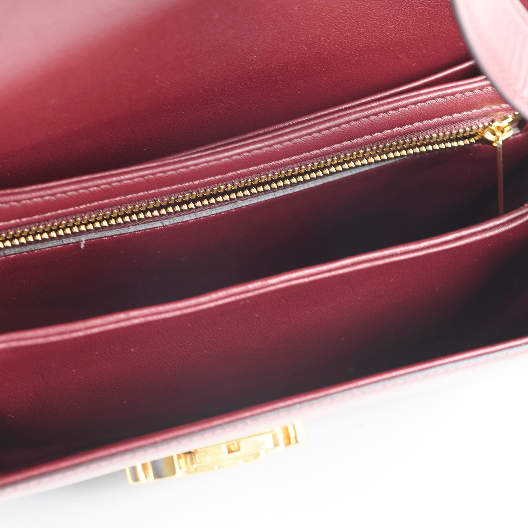 Celine Medium Triomphe Handbag in Shiny Burgundy Calfskin Leather - Perfect for Work, Travel & Evening Events