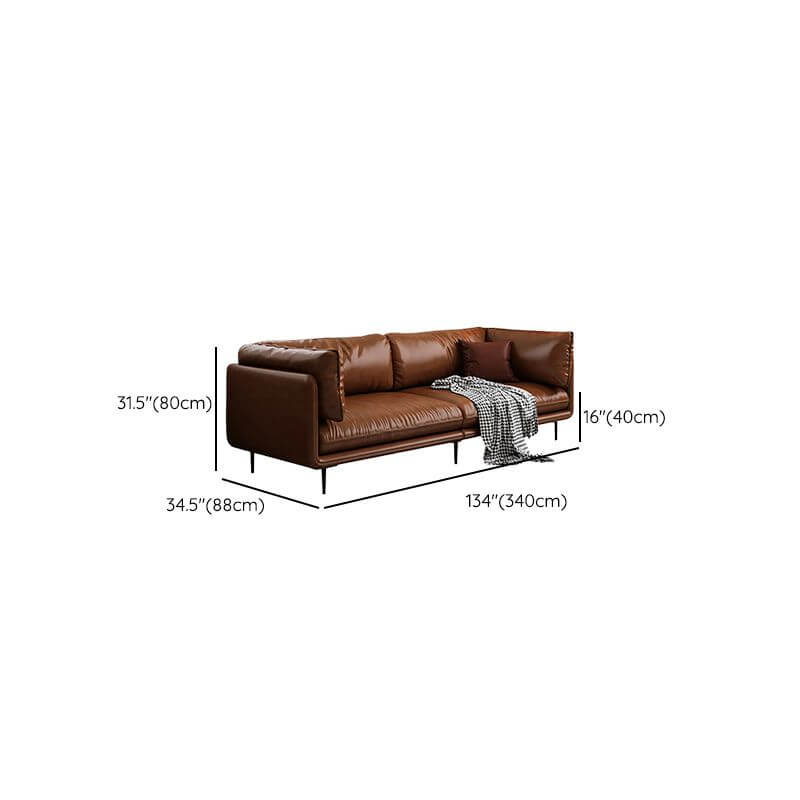 Victorian Solid Brown Sofa Couch - 3/4/5 Seater Living Room Furniture for Home, Office & Lounge | Classic Comfortable Sectional Couch for Family Gatherings & Relaxation