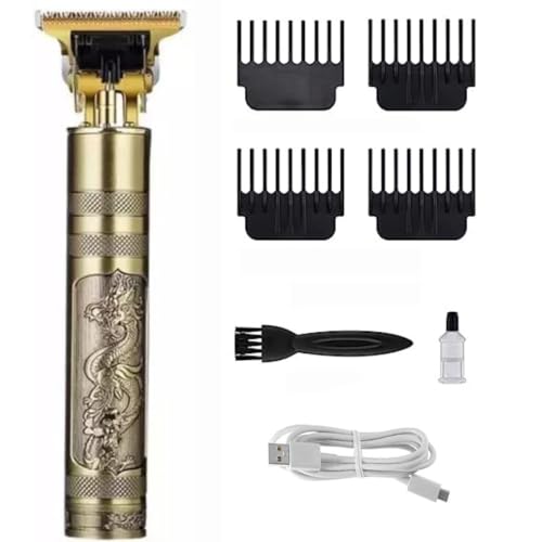 VALORA VT99 Professional Cordless Hair Clipper for Men - Zero Gap T-Blade Design with 3 Guide Combs, 1200mAh Li-ion Battery (120 Min Runtime) - Perfect for Home Haircuts, Barber Shops & Travel Grooming (Gold)