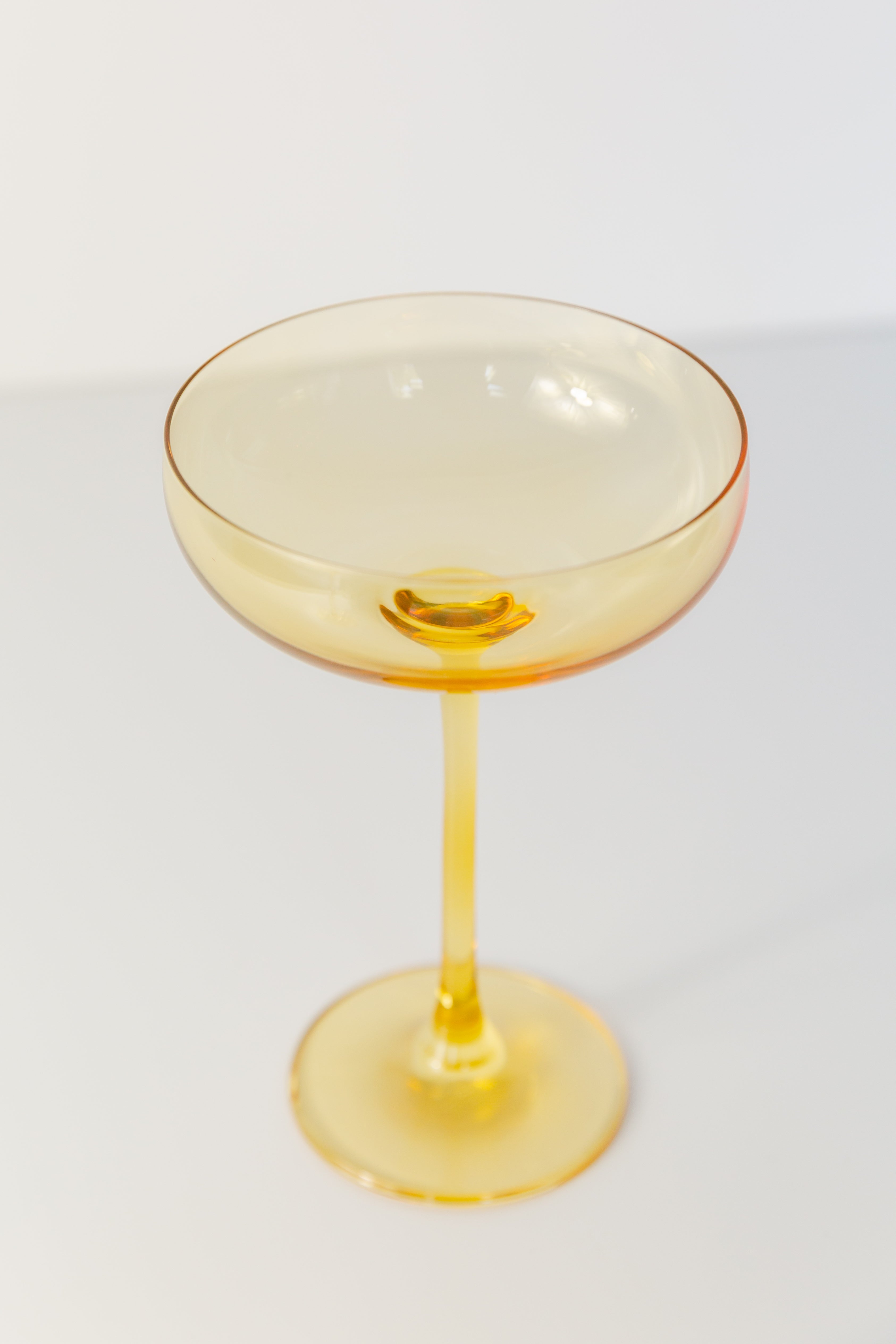 Estelle Colored Champagne Coupe Glasses Set of 2 - Elegant Yellow Stemware for Mimosas, Cocktails & Wedding Toasts - Perfect for Bridal Showers, Anniversaries & Romantic Dinners