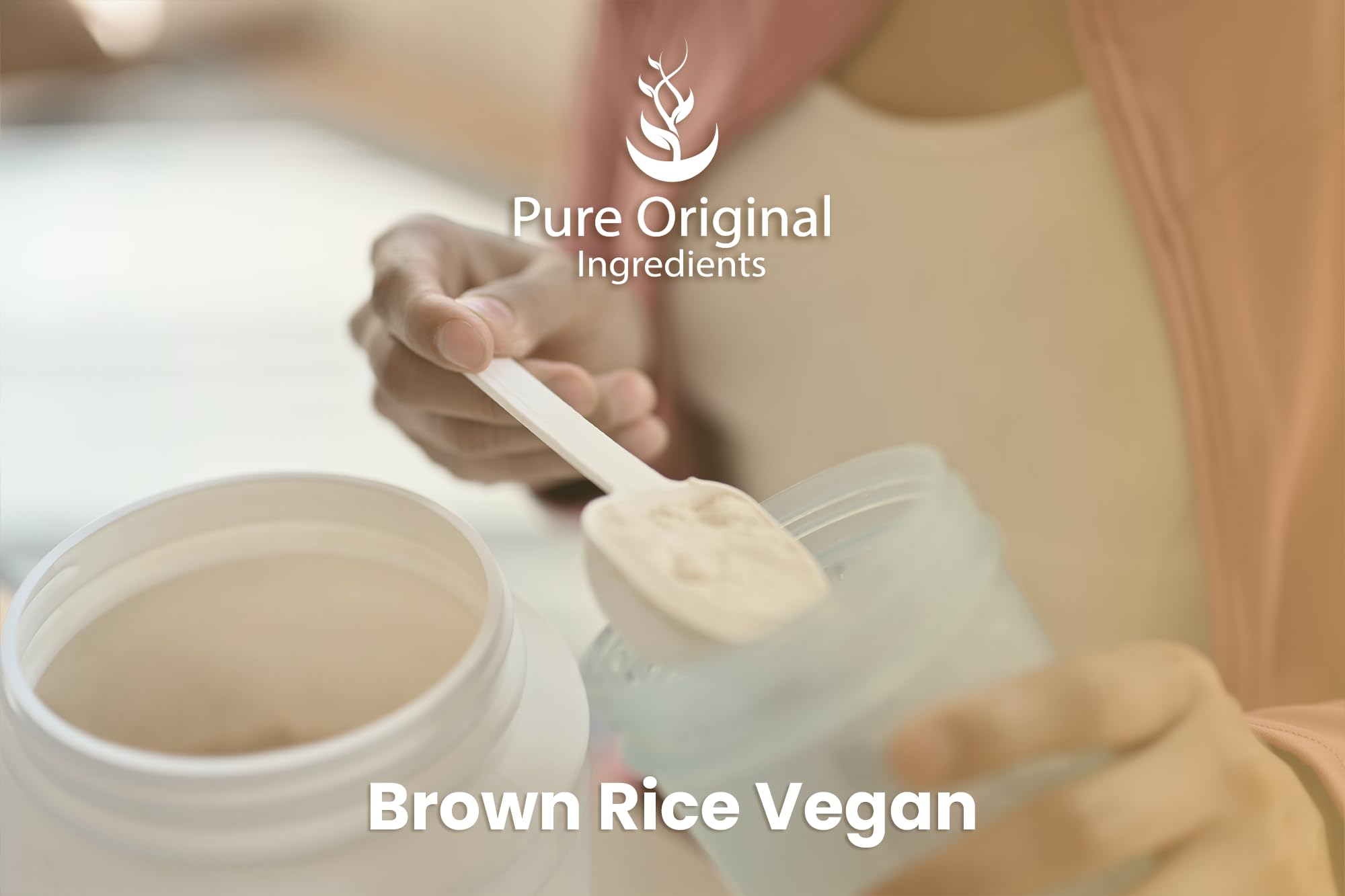 PURE ORIGINAL INGREDIENTS Organic Brown Rice Protein Powder (1 lb) - Vegan, Gluten Free, Non-GMO, Sprouted Brown Rice for Smoothies, Shakes & Post-Workout Recovery - Perfect for Athletes & Health Enthusiasts