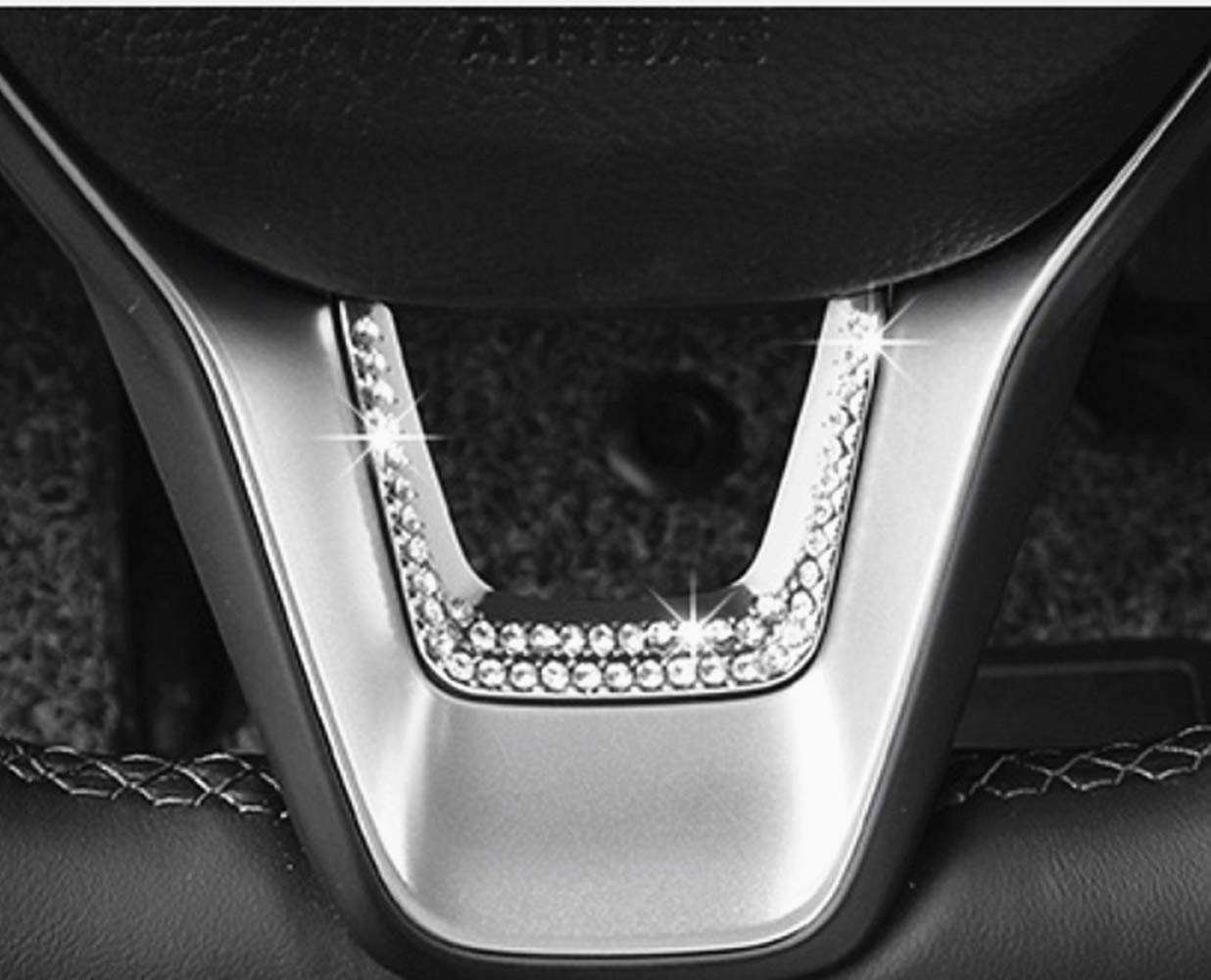 **2018-2022 Honda Accord Sedan Bling Steering Wheel Knob Cover - Rhinestone Applique Sticker (1PC/Set) - Luxury Car Interior Accessories for Sport EX EX-L Touring - Perfect for Customization & Personalization**