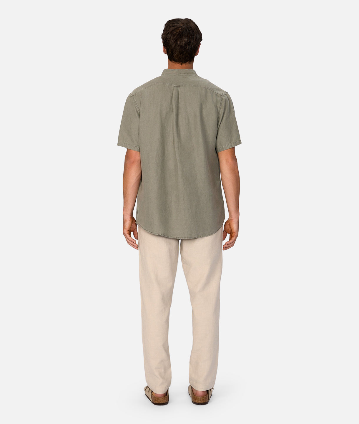 Trinidad Linen Blend Short Sleeve Shirt in Olive Green - Perfect for Casual Outings & Summer Travel