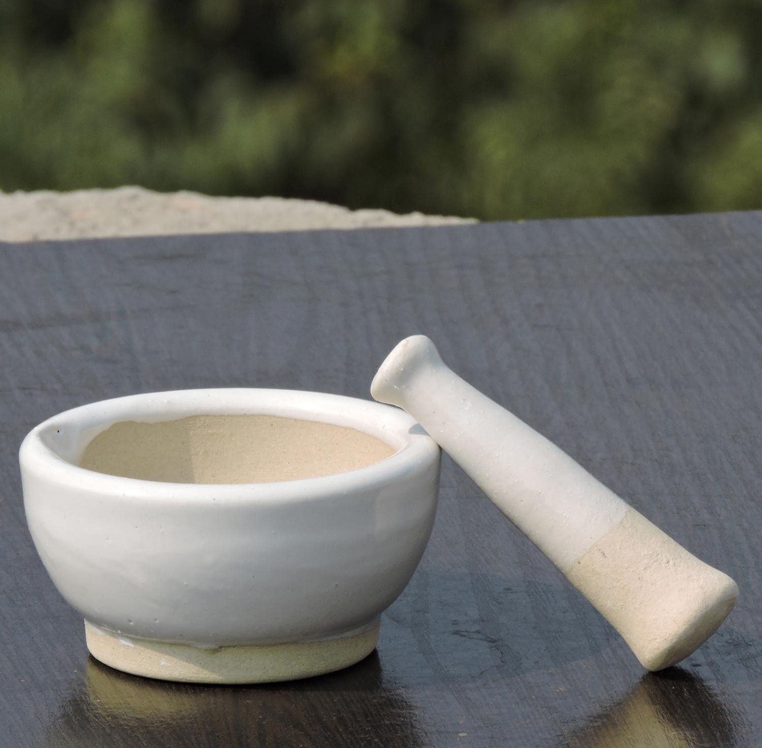 Premium Porcelain Mortar and Pestle Set - Heavy Duty Pill Crusher, Spice Grinder & Herb Bowl for Pesto, Powder & Seasonings - Non-Slip Base & Ergonomic Grip - Perfect for Pharmacy, Kitchen & Herbal Medicine Preparation
