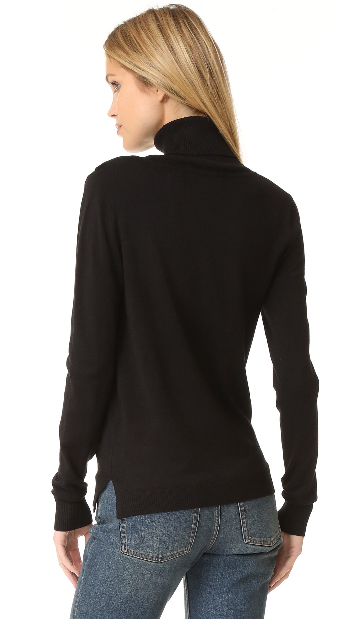 525 America Women's Cut Out Fine GG Turtle Neck Sweater - Soft Knit Pullover for Fall & Winter - Perfect for Office, Date Night and Casual Outfits