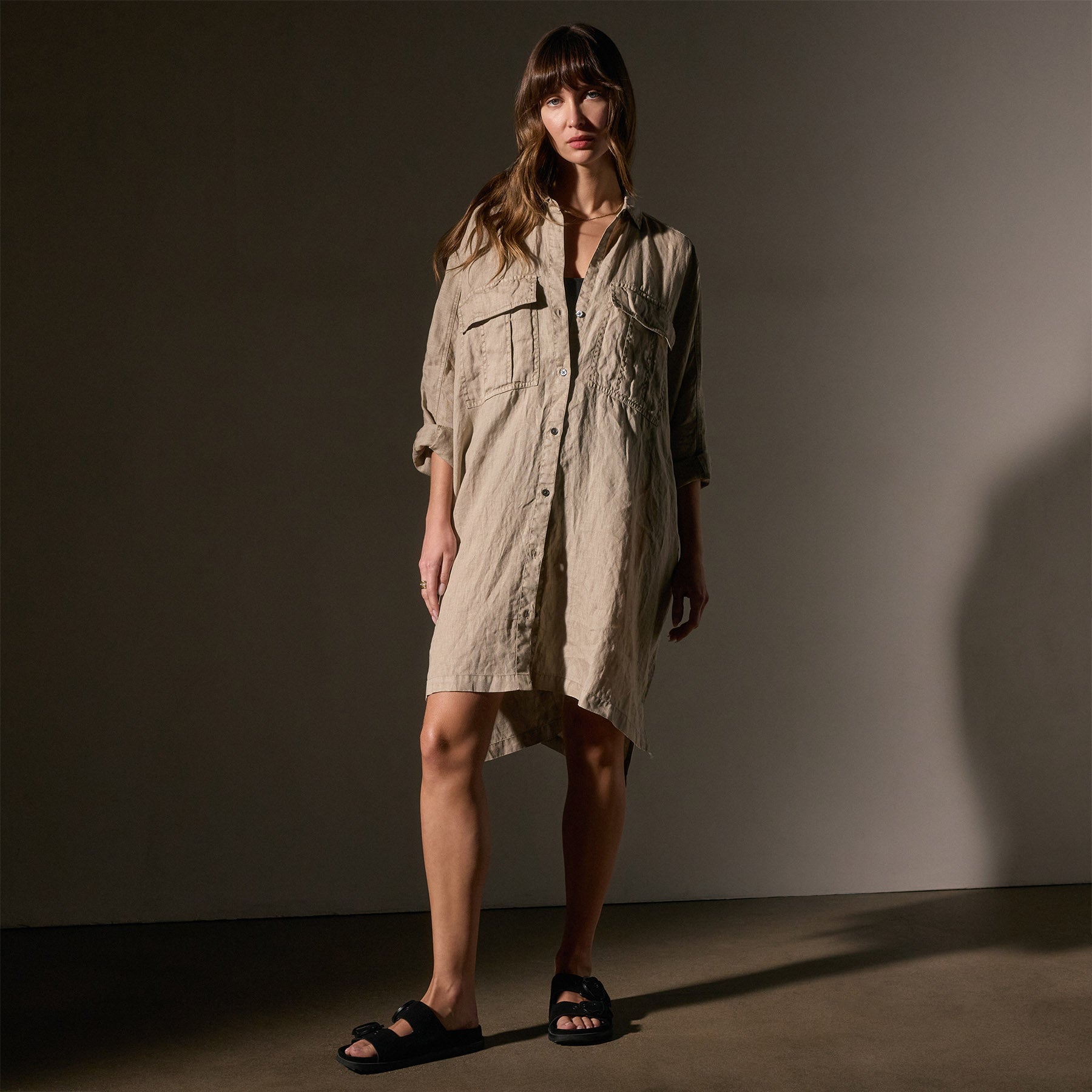 Cargo Pocket Swing Dress for Women - Stylish & Comfortable Overcast Pigment Dress - Perfect for Casual Outings, Travel & Everyday Wear