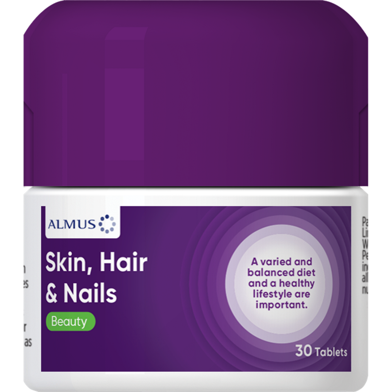 Almus Skin Hair & Nails Supplement Tablets - Biotin Collagen & Vitamin E for Healthy Glow | Beauty & Wellness Support for Women & Men | Perfect for Daily Self-Care Routine