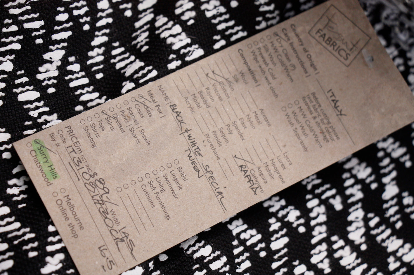 Stylish Black & White Tweed Fabric - Perfect for Upholstery, Fashion Design, and Home Decor Projects