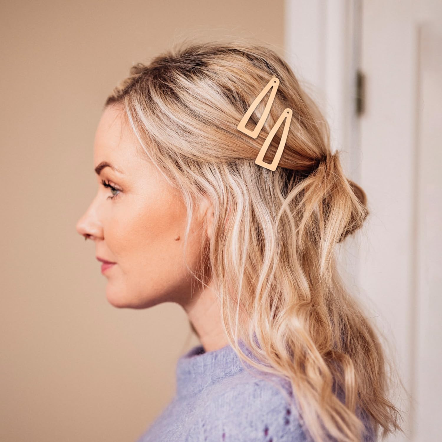10 Pcs Double Grip Hair Clips - Sightor Metal Snap Hair Barrettes for Women, Salon Supplies, Hair Accessories (Black, Brown, Beige, Khaki, Gold) - Perfect for Styling, Updos, and Everyday Hair Hold
