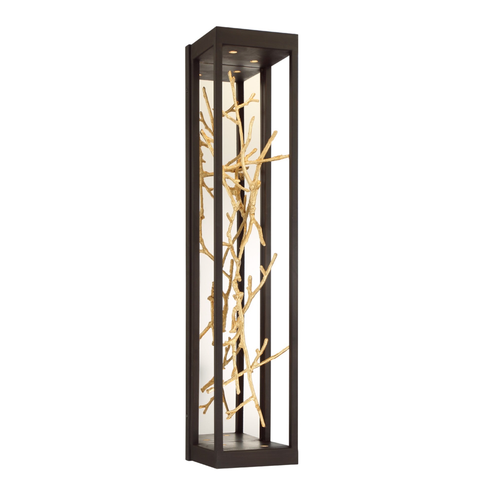 Aerie 30 LED Outdoor Wall Sconce - Gold & Black Finish - Waterproof Exterior Light for Porch, Patio, Garden & Entryway Lighting