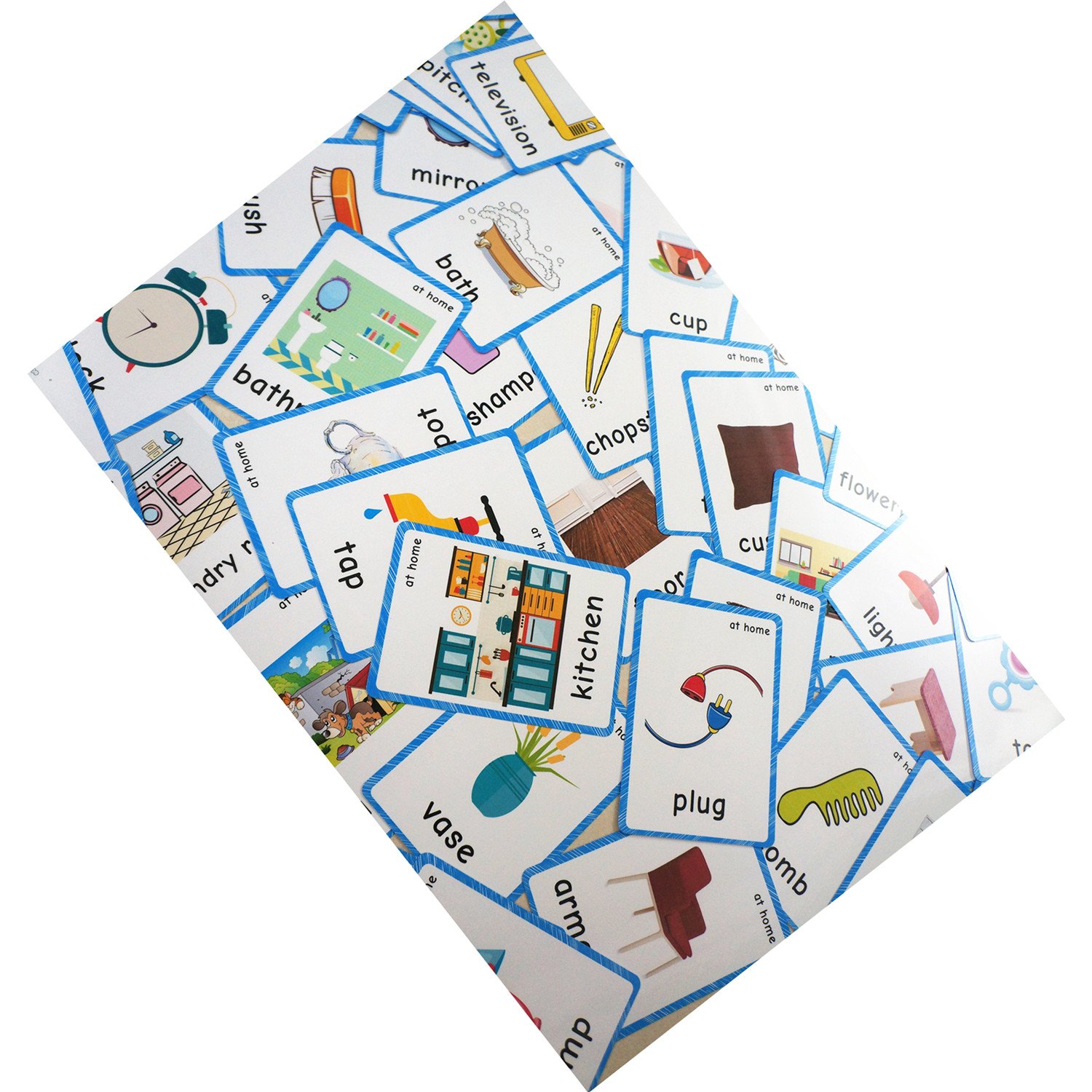 63 Pcs Preschool Educational Flashcards - English Vocabulary Learning Cards for Kids, Pocket-Sized Word Picture Flashcards (12x9cm) - Perfect for Homeschooling, Classroom & Early Childhood Education