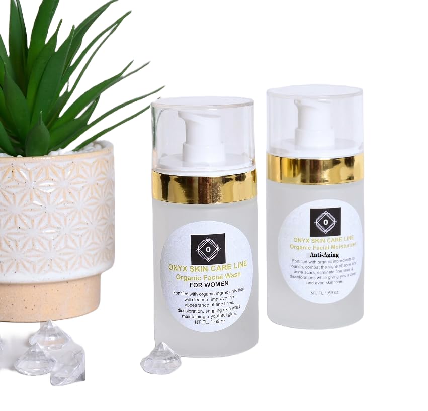 Anti-Aging Facial Wash & Moisturizer Set for Women - 2-Step Skincare System to Reduce Wrinkles & Hydrate Skin | Perfect for Daily Routine & Nighttime Skincare