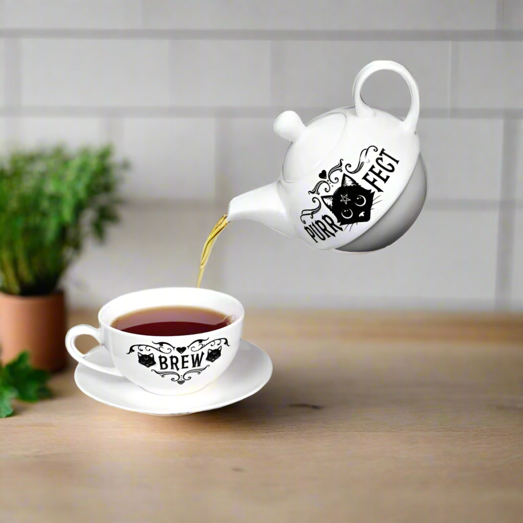 Premium Fine Bone China Teapot Set with Cup and Saucer - Elegant Tea Serving Set for Afternoon Tea, Gifts & Home Decor