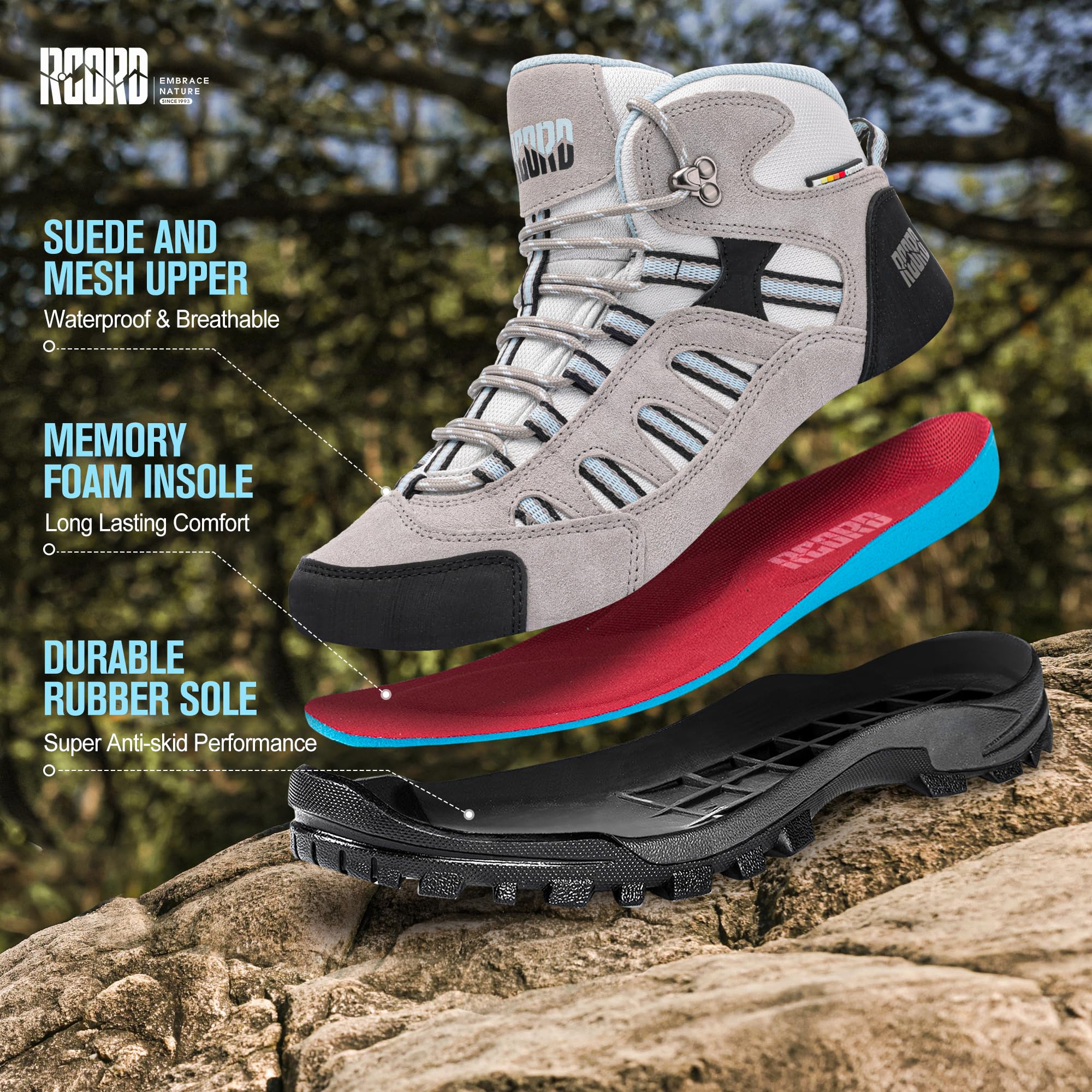 **Waterproof Non-Slip Women's Hiking Boots - Comfortable Outdoor Walking Shoes for Women | Perfect for Trail Hiking, Camping & Mountain Adventures**