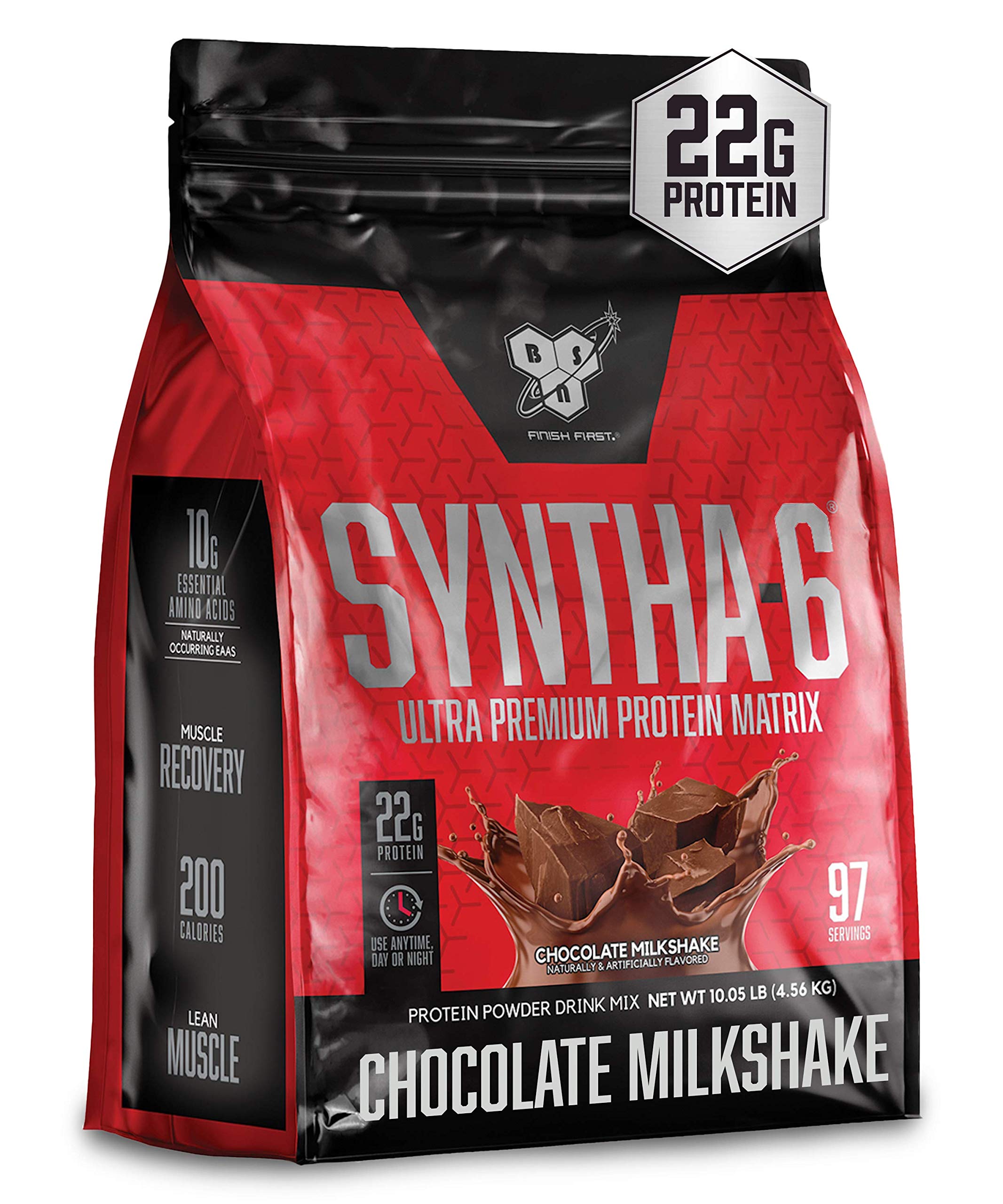 BSN SYNTHA-6 Whey Protein Powder - Chocolate Flavor with Micellar Casein & Milk Protein Isolate | 97 Servings (5.04 lbs) | Ideal for Post-Workout Recovery, Muscle Building & Weight Management | Delicious Chocolate Milkshake Taste for Gym Enthusiasts & Athletes