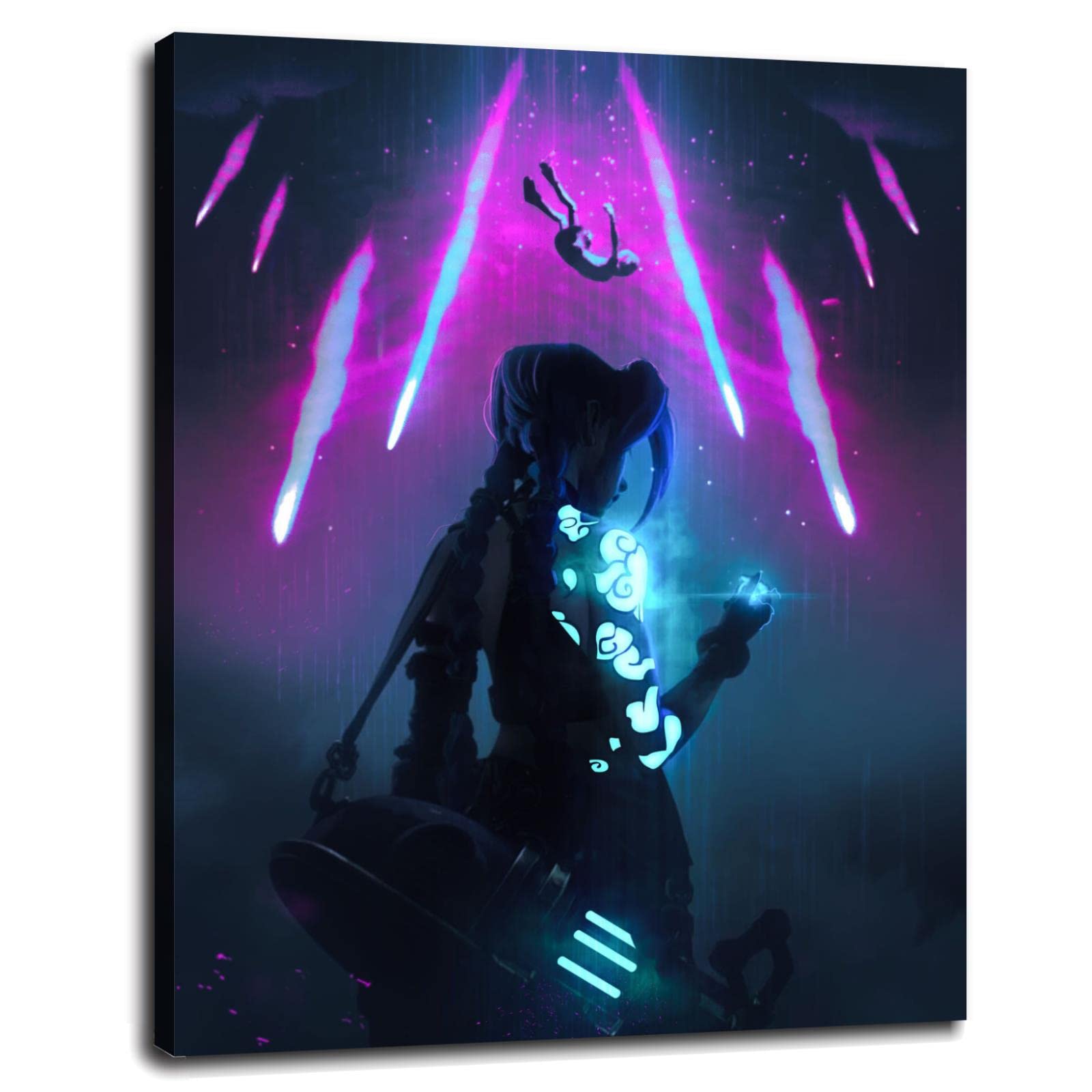 Arcane Anime Poster - Battle of the Two Cities Canvas Print (Jinx & Vi) - 32