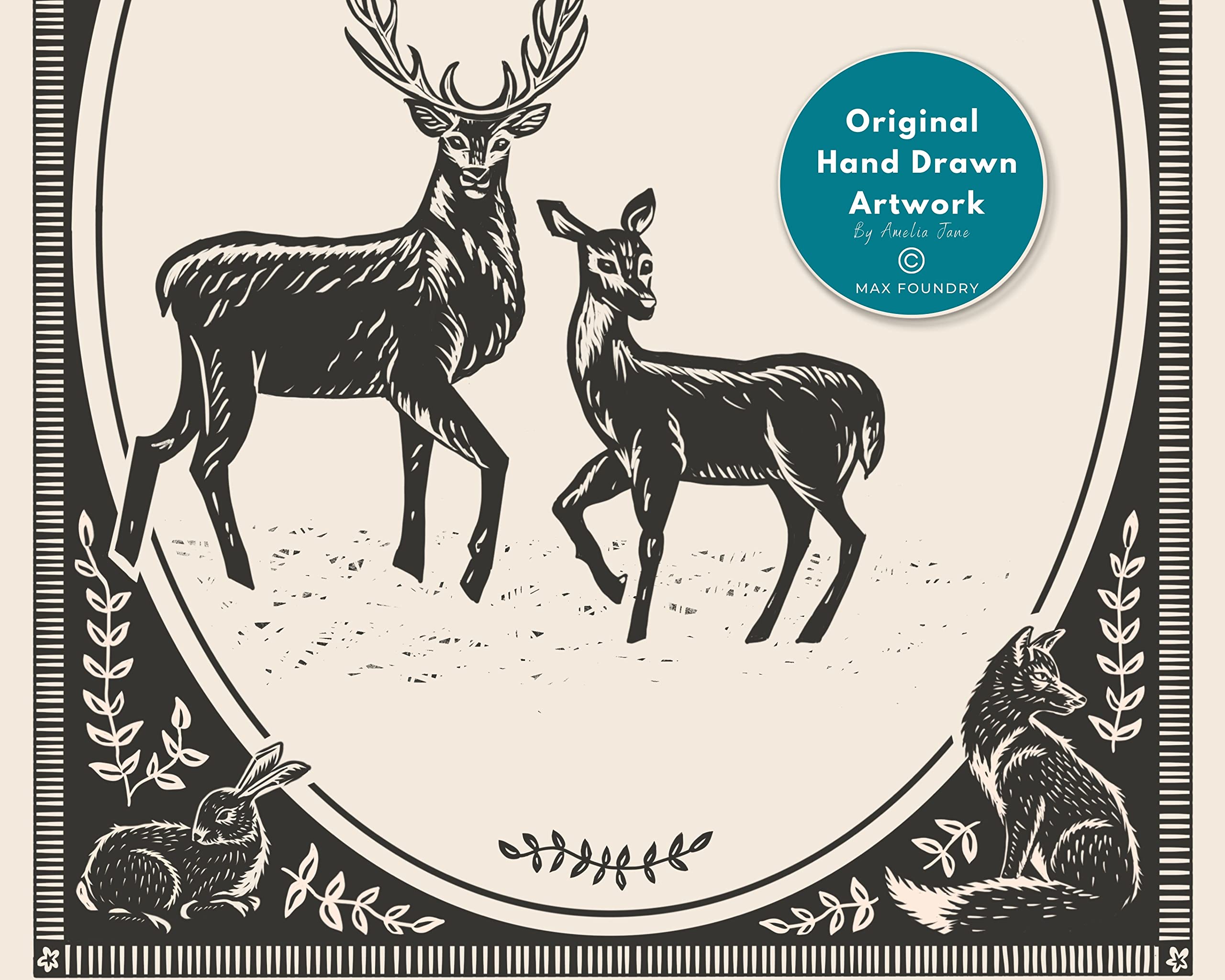 Personalized Hunting Gift for Men & Women - Custom Hand-Drawn Nature Art on 11x14 Wrapped Canvas | Valentine's Day, Anniversary, Wedding & Mother's Day Present for Outdoors Lovers | Perfect for Cabin Decor, Man Cave Wall Art & Unique Outdoor Enthusiast Gifts
