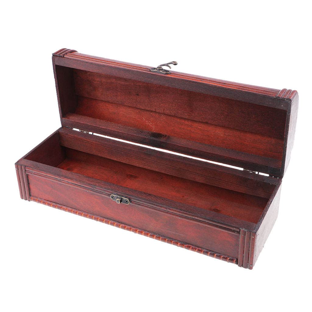 Vintage Wooden Wine Storage Box with Metal Lock - Decorative Wine Display Case for Home, Bar, or Restaurant Decor - Perfect for Wine Bottle Storage and Rustic Home Decor