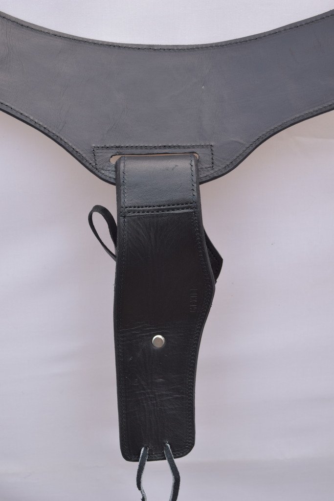 LEATHERTOWN USA® Genuine Leather Cowboy Western Style Gun Holster & Belt Rig for .44/.45 Cal - Single Drop Holster with Standard Short Barrel - Perfect for Cowboy Action Shooting, Reenactments & Western Wear