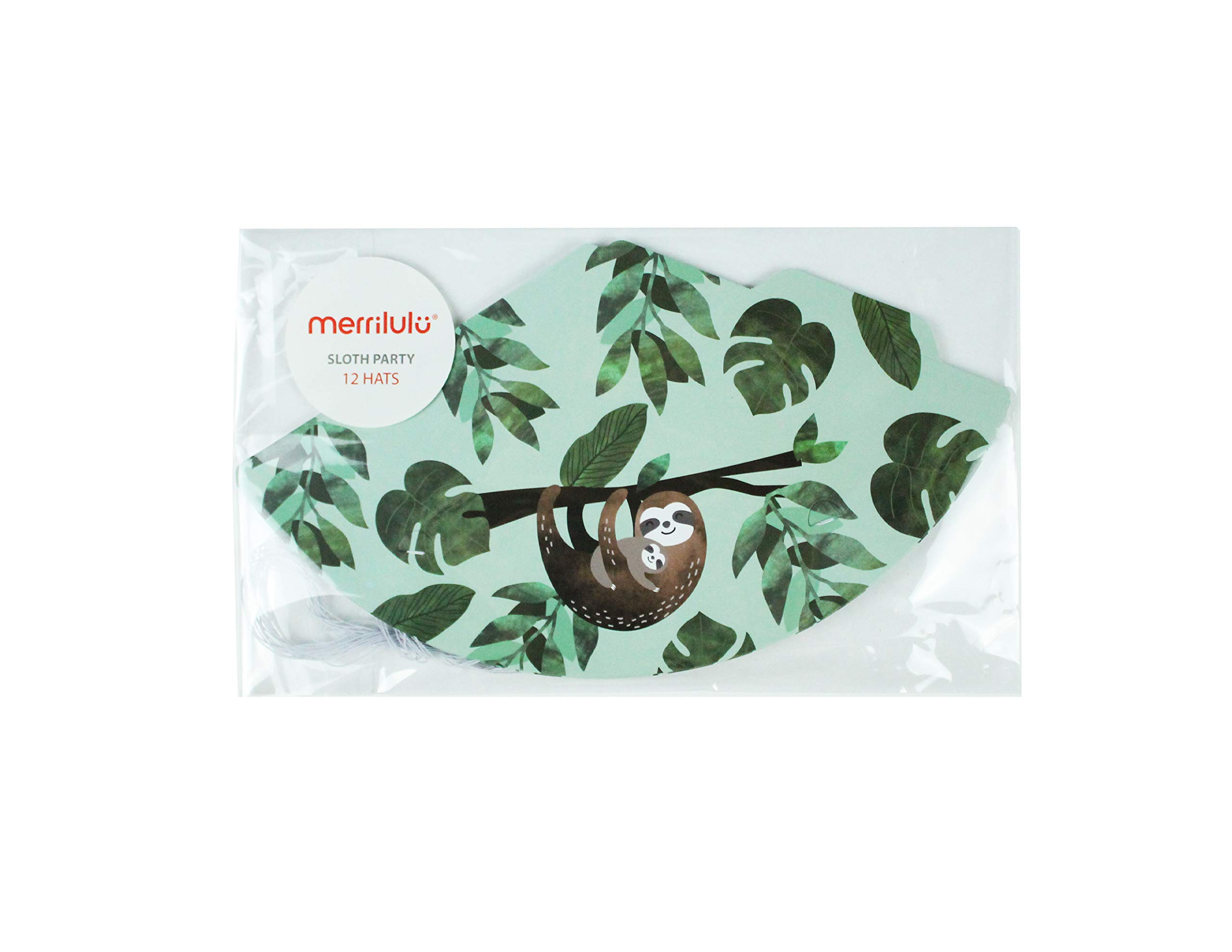 12 Pack Sloth Party Hats for Kids - Tropical Theme Birthday Party Supplies - Fun Animal Costume Accessories for Jungle Themed Celebrations, Baby Showers & Photo Props