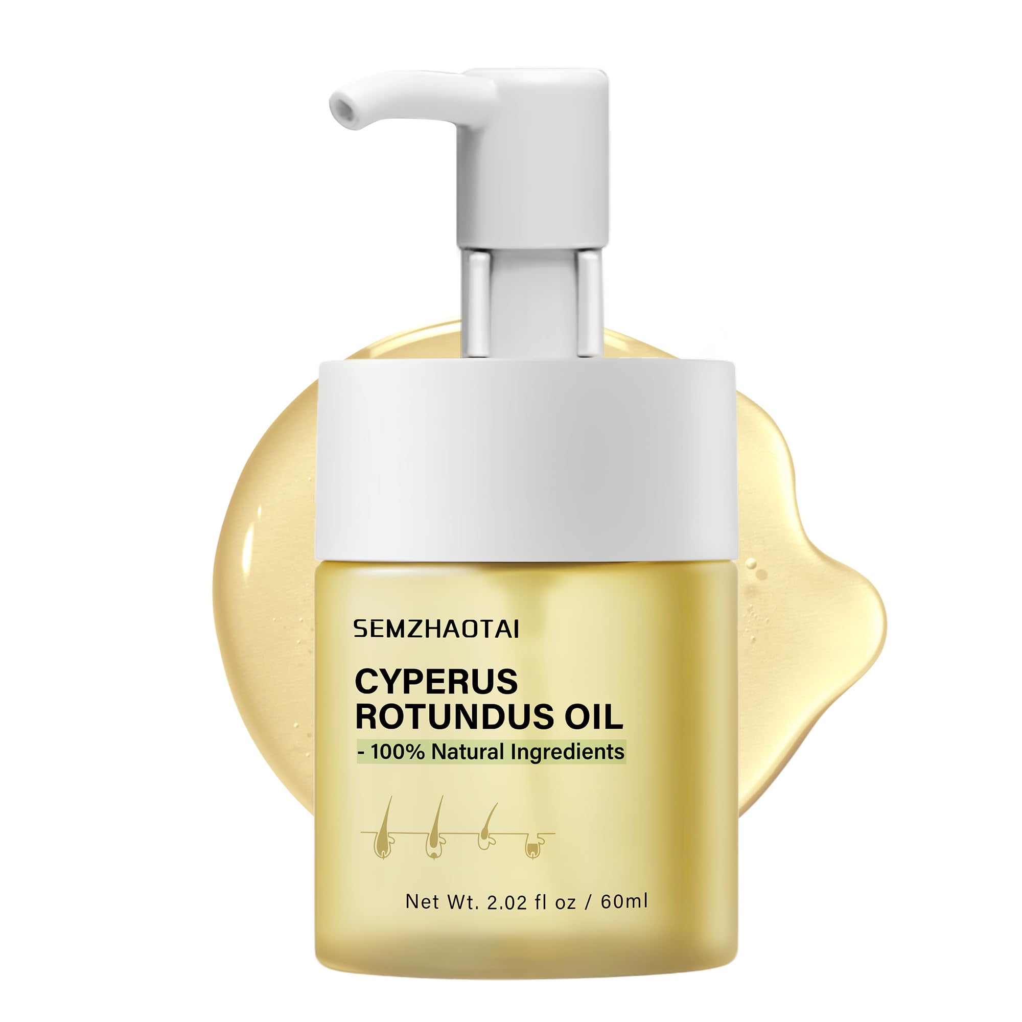 Pure Cyperus Rotundus Oil - Natural Hair Reduction Oil for Body & Face | Soothes Skin, Slows Hair Growth | All Skin Types | Organic Hair Removal Solution for Smooth Skin - Perfect for Home Spa & Beauty Routine