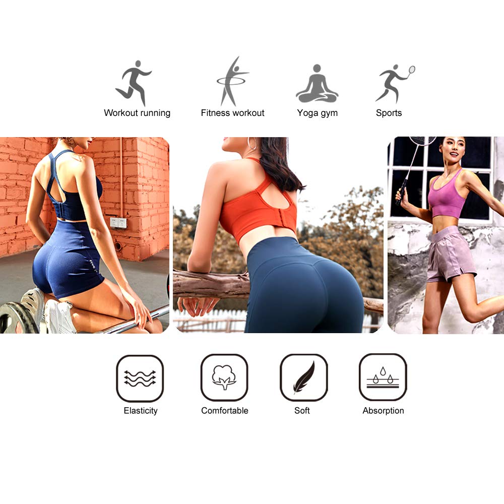 High Impact Sports Bras for Women - Racerback Workout Bras with Padding, Comfortable Yoga & Fitness Bras Multipack - Perfect for Running, Gym, Yoga & High-Intensity Training