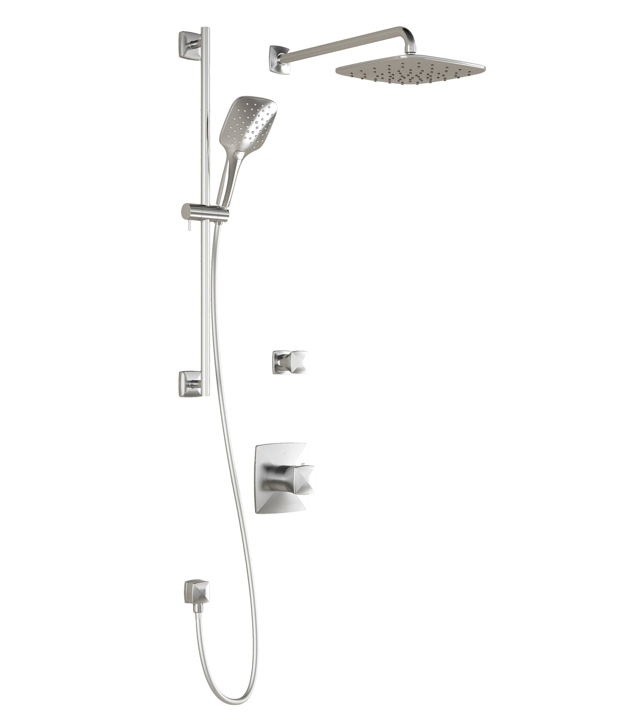 KALIA UMANI™ TD2 PLUS Luxury Shower System - 10 Inch Square Rainfall Shower Head with Adjustable Shower Arm & Wall Mount, Chrome Finish | Perfect for Modern Bathrooms & Spa-Like Shower Experience