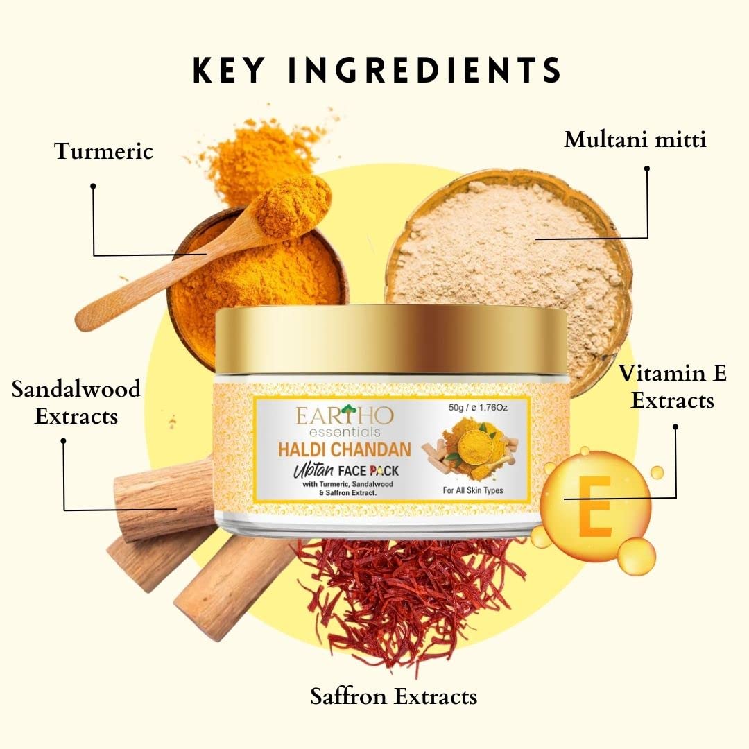 Eartho Essentials Aloe Vera Rose Hydrating Glow Gel with Rose Petal Extract, Aloe Vera Pulp & Saffron Extract 100g + Turmeric Sandalwood Pack 50g - Hydrating Face Mask for Dry Skin, Perfect for Daily Skincare Routine & Spa Treatments