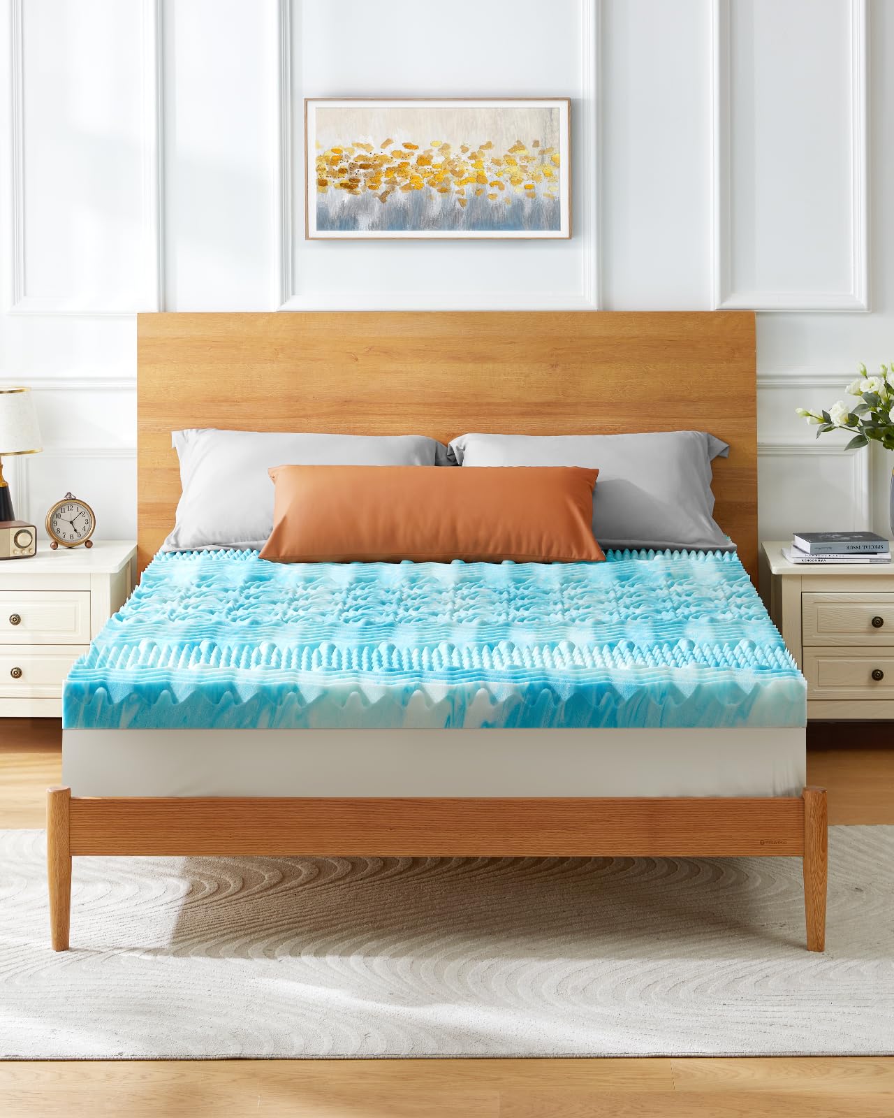PERLECARE 2 Inch 7-Zone Twin XL Memory Foam Mattress Topper with Cooling Gel & Airflow Channels - CertiPUR-US Certified Egg Crate Bed Topper for Pressure Relief & Pain Relief - Perfect for Hot Sleepers, Back Pain Sufferers & Dorm Room Comfort