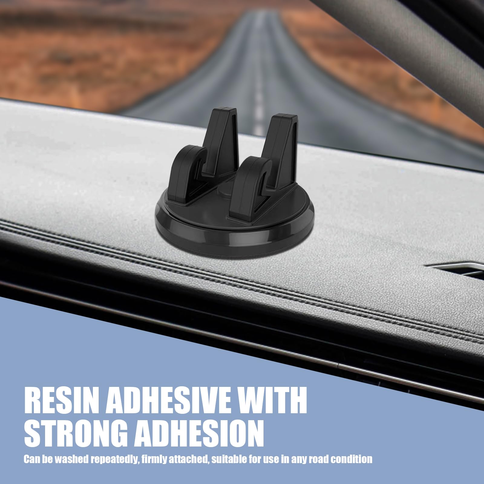 1 PC Universal Car Dashboard Phone Holder - 360° Rotating Phone Mount for Most Cars, SUVs & Vans | Secure Cell Phone Fixing Device | Perfect for GPS Navigation & Hands-Free Driving (Black)