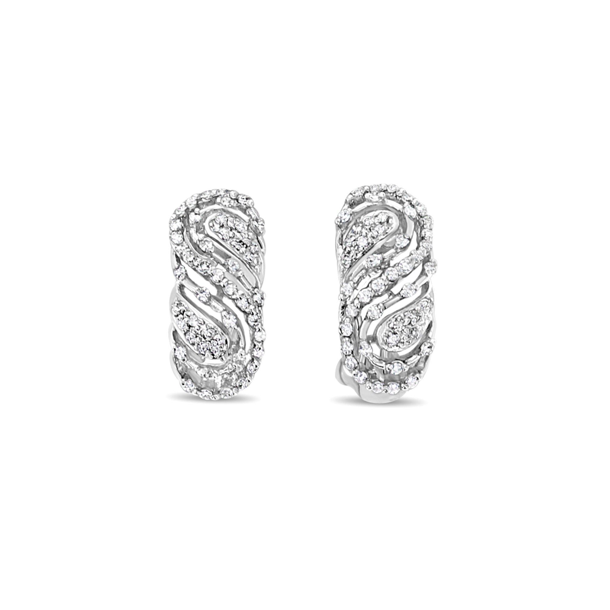 Vintage Art Deco Diamond Earrings .68cttw in 14K White Gold - Elegant Antique Jewelry for Weddings, Parties & Special Occasions