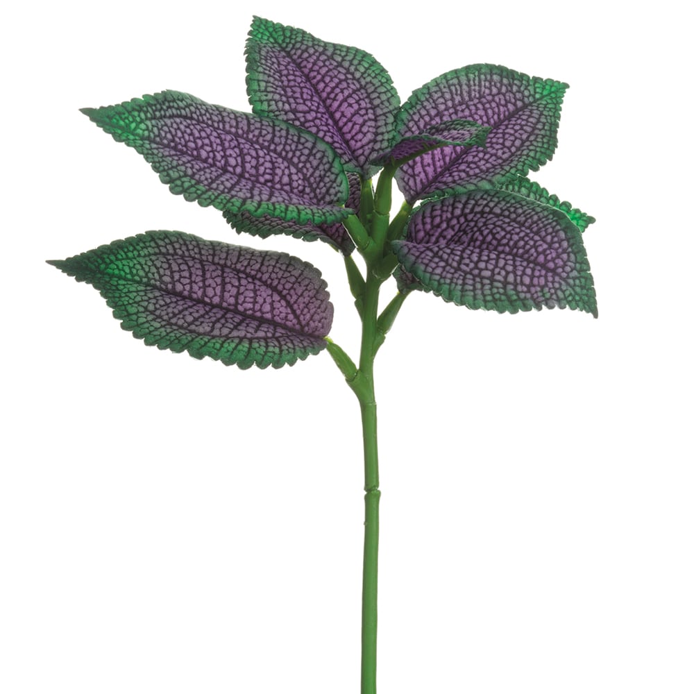 12 Pack Artificial Silk Coleus Leaf Stems - Realistic Purple & Green Foliage for Home Decor, Wedding Centerpieces, and Floral Arrangements