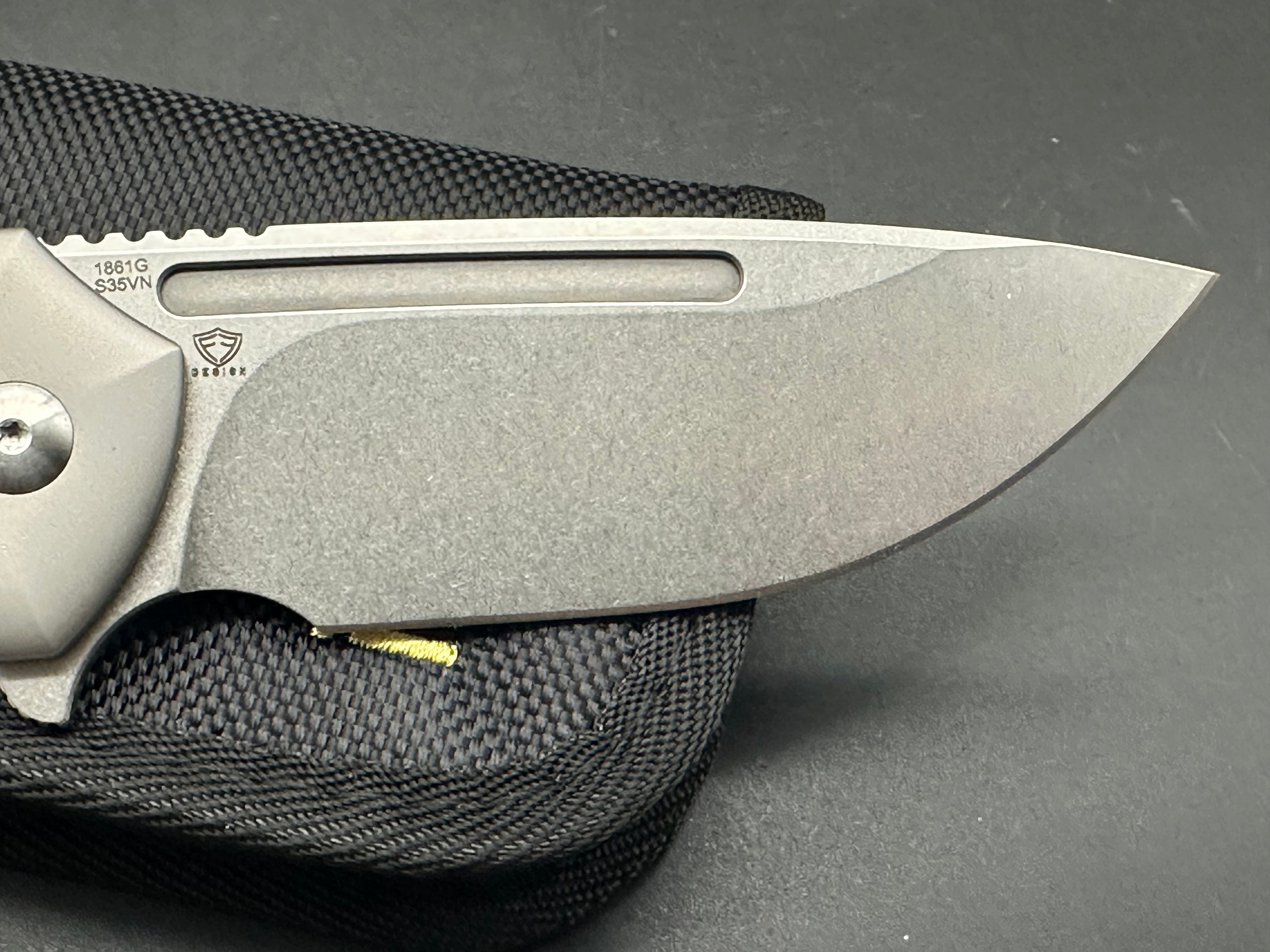 ARTISAN CUTLERY TRUX Pocket Knife - Titanium Handle, S35VN Blade Steel (1861G GY) - EDC, Camping, Hiking & Outdoor Survival Tool