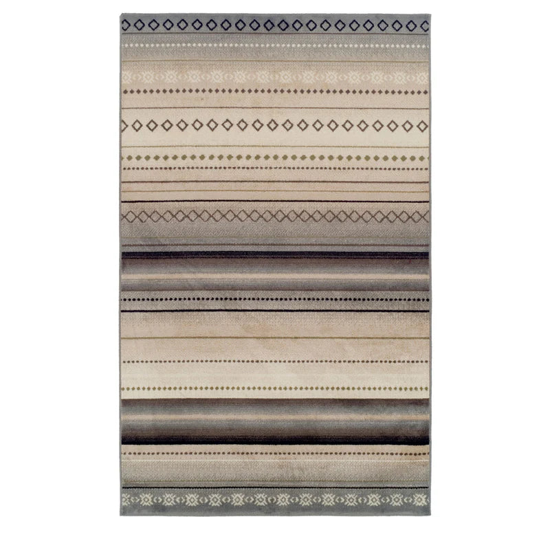 Stylish Tribal Abstract Geometric Striped Indoor Area Rug - Soft Non-Slip Living Room Carpet for Home Decor, Bedroom & Office