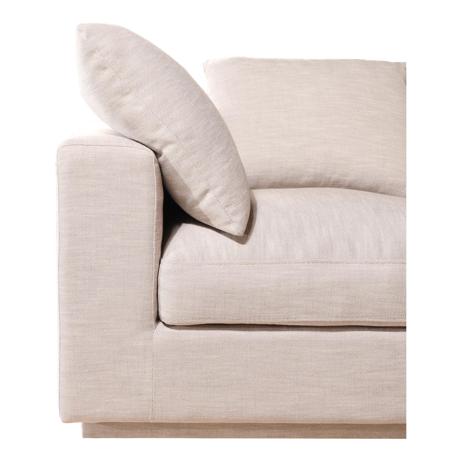 Moe's Home Collection Justin Signature Modular Sectional Sofa - Light Grey Fabric - Modern L-Shaped Couch for Living Room, Family Room & Home Theater