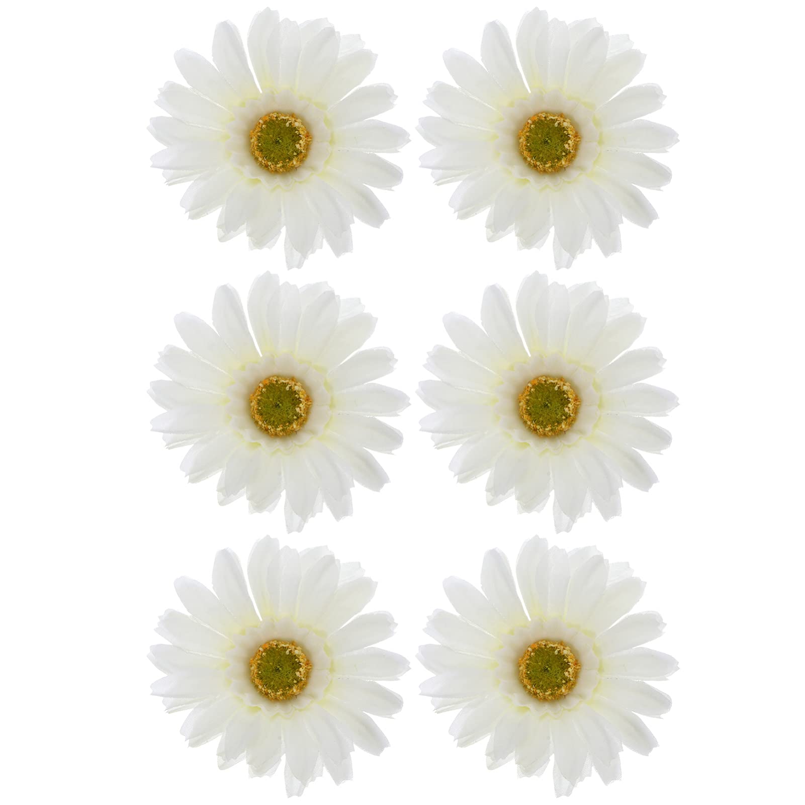 Lurrose 12pcs Sunflower Hair Clips for Women & Girls - Hawaiian Beach Wedding Daisy Alligator Hairpins, Barrettes & Brooches Headpiece - Summer Hair Accessories in White - Perfect for Bridal, Vacation & Party Hairstyles