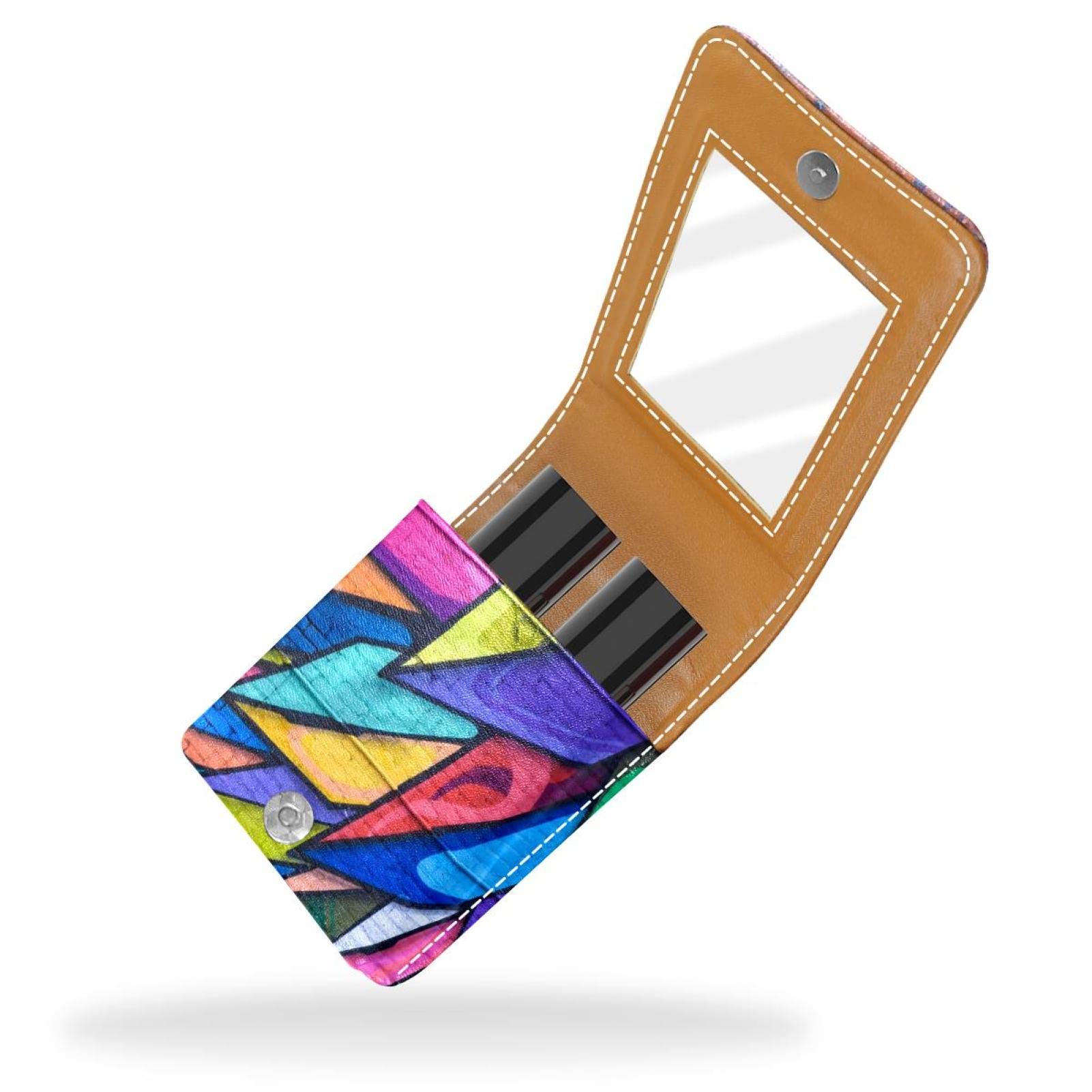 Custom Lipstick Case - Portable Makeup Bag & Cosmetic Pouch Organizer with Colorful Doodle Street Art Design | Perfect for Travel, Daily Use & Gift Giving