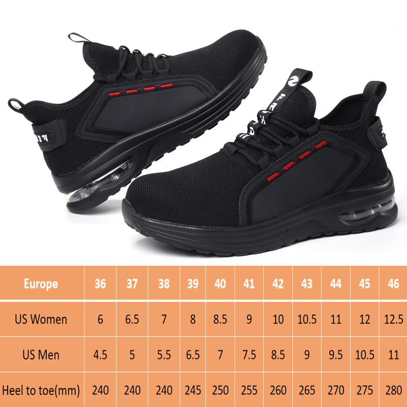 Men's & Women's Steel Toe Safety Work Shoes - Anti-Slip Industrial Construction Shoes for Manufacturing & Warehouse Workers | Durable & Comfortable for Long Shifts
