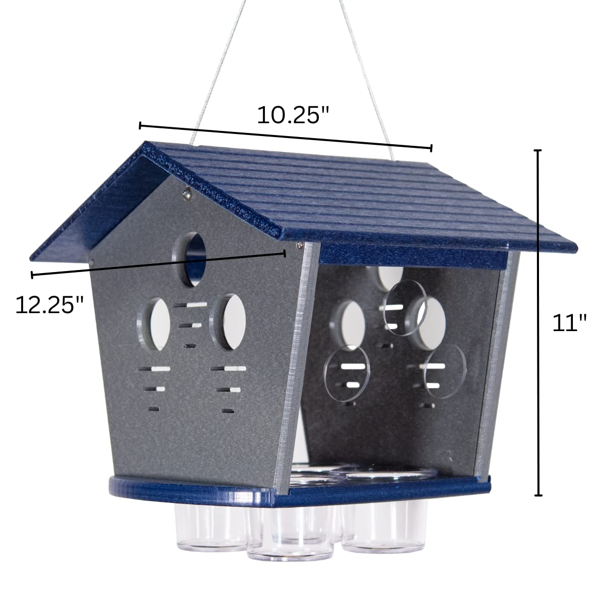 JCs Wildlife Ultimate Enclosed Bluebird Feeder - Starling Proof Bird Feeder with 2 Cups Capacity for Dried Mealworms - Perfect for Backyard Bird Watching & Protecting Bluebirds from Bully Birds