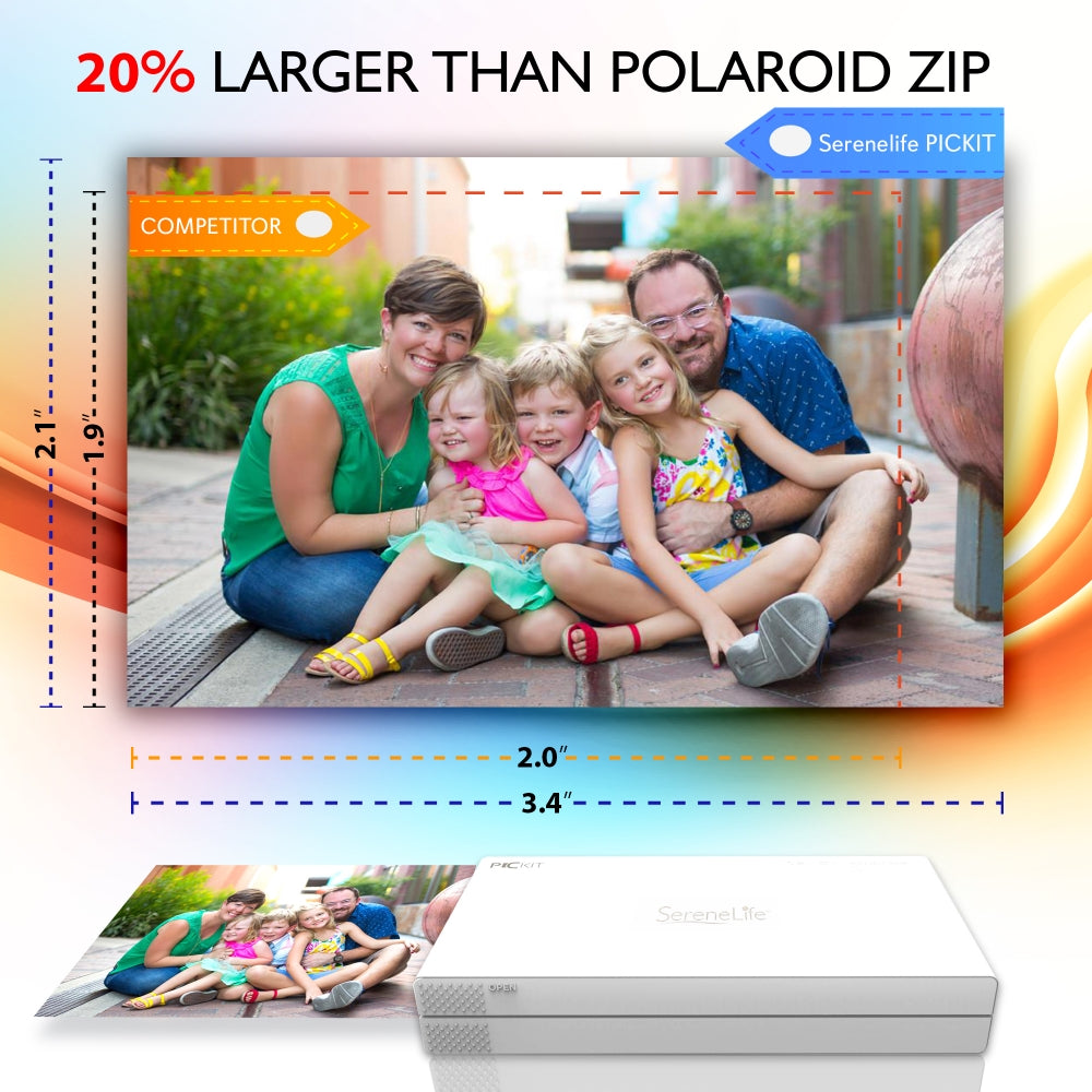 Portable Smartphone Photo Printer - Wireless Bluetooth Mini Printer for Instant Polaroid Pictures - Perfect for Travel, Parties & DIY Scrapbooking
