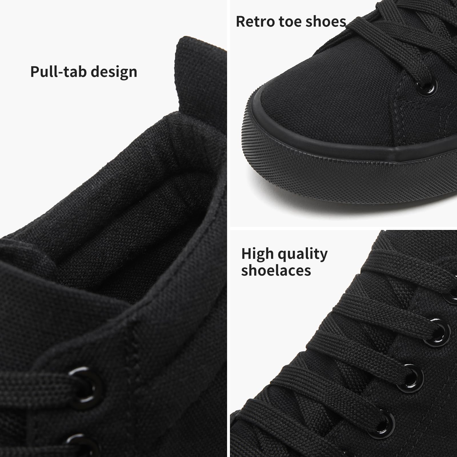 Yageyan Women's High Top Canvas Sneakers - Classic Fashion White & Black Comfortable Walking Shoes for Casual Outfits, Street Style & Everyday Wear